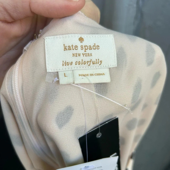 Kate Spade Leopard Dot Silk Blouse, BNWT, size Large - Picture 3 of 12